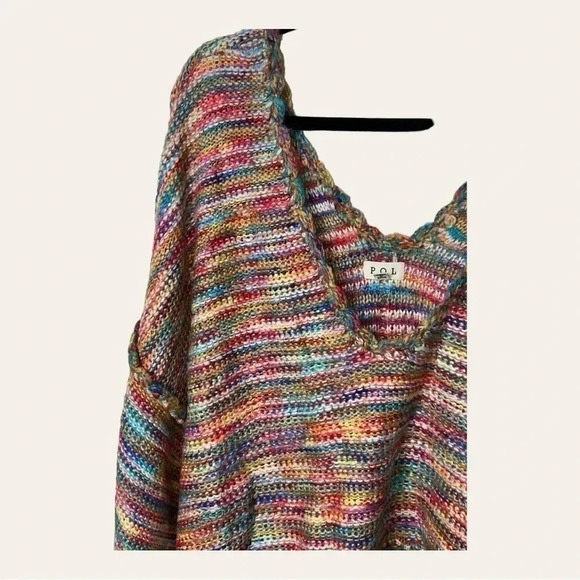 NWT POL KNITTED SWEATER OVERSIZED SIZE‎ MEDIUM MULTI COLOR HIGH LOW - Picture 6 of 11